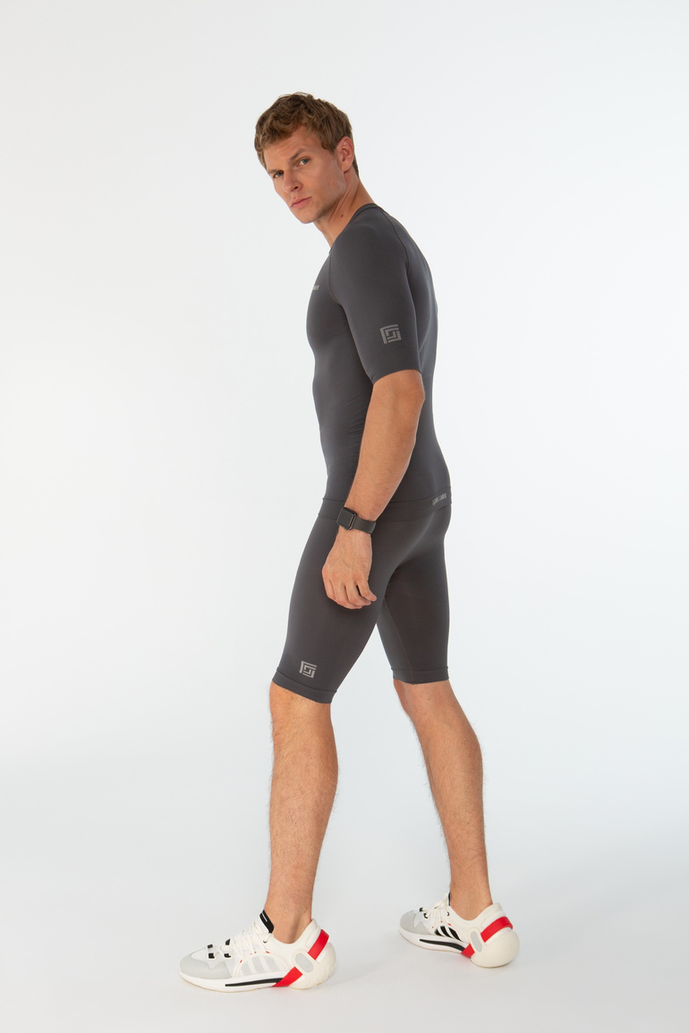 GARLINTON - szorty funkcjonalne męskie - Wolf grey