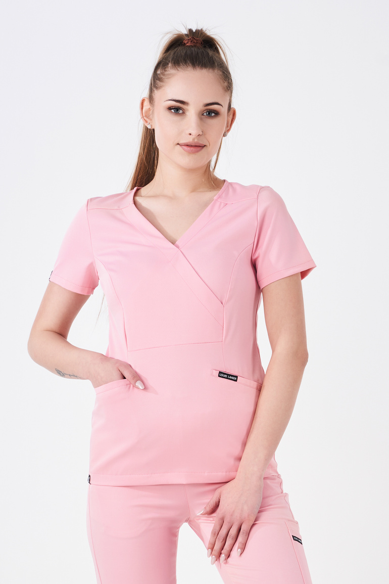 Louis Lanier Women’s Medical Set (Nantes Top, Clamart Trousers) - Pastel Pink