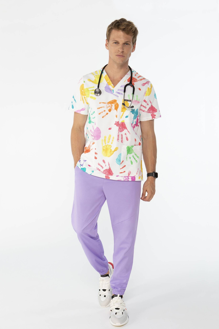 TULON - Happy hand - scrub top  