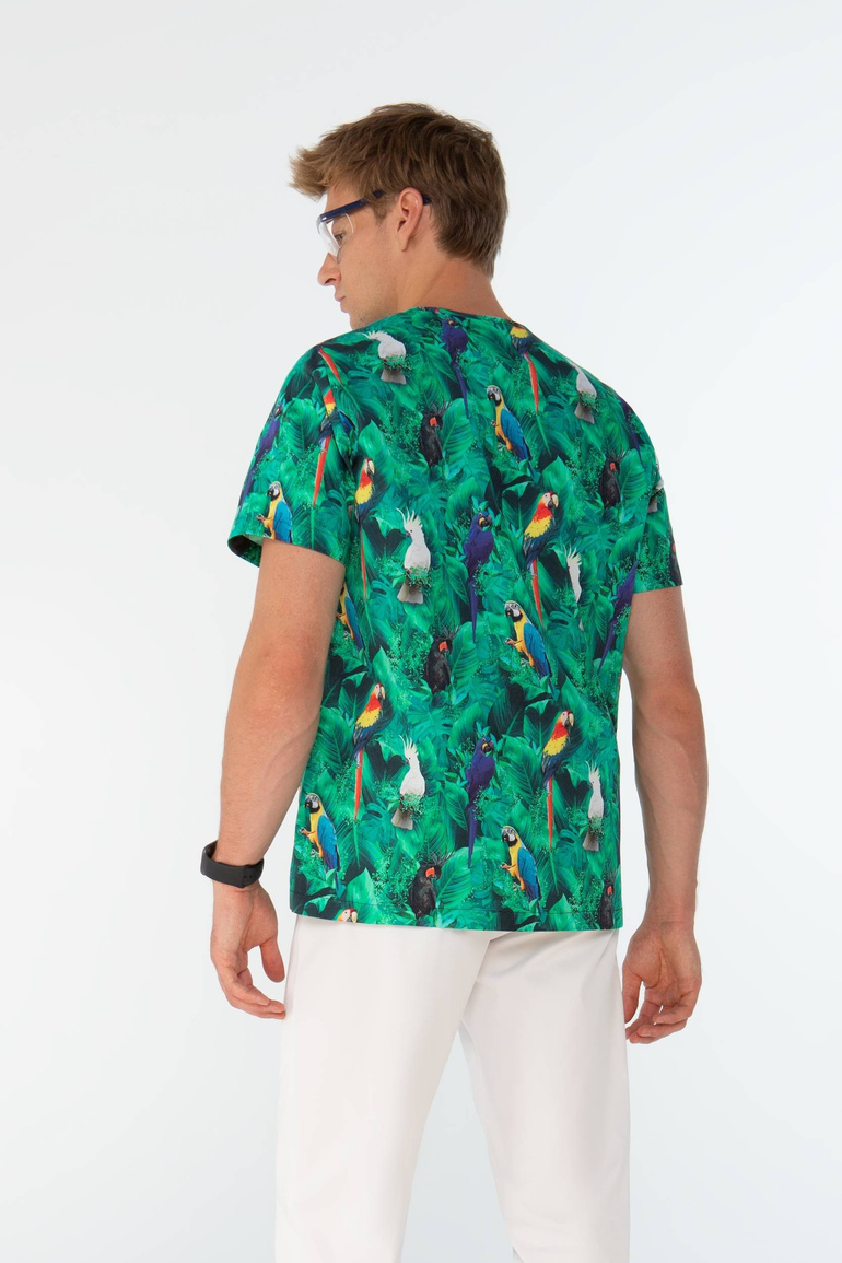 TULON - Parrot jungle - bluza medyczna męska