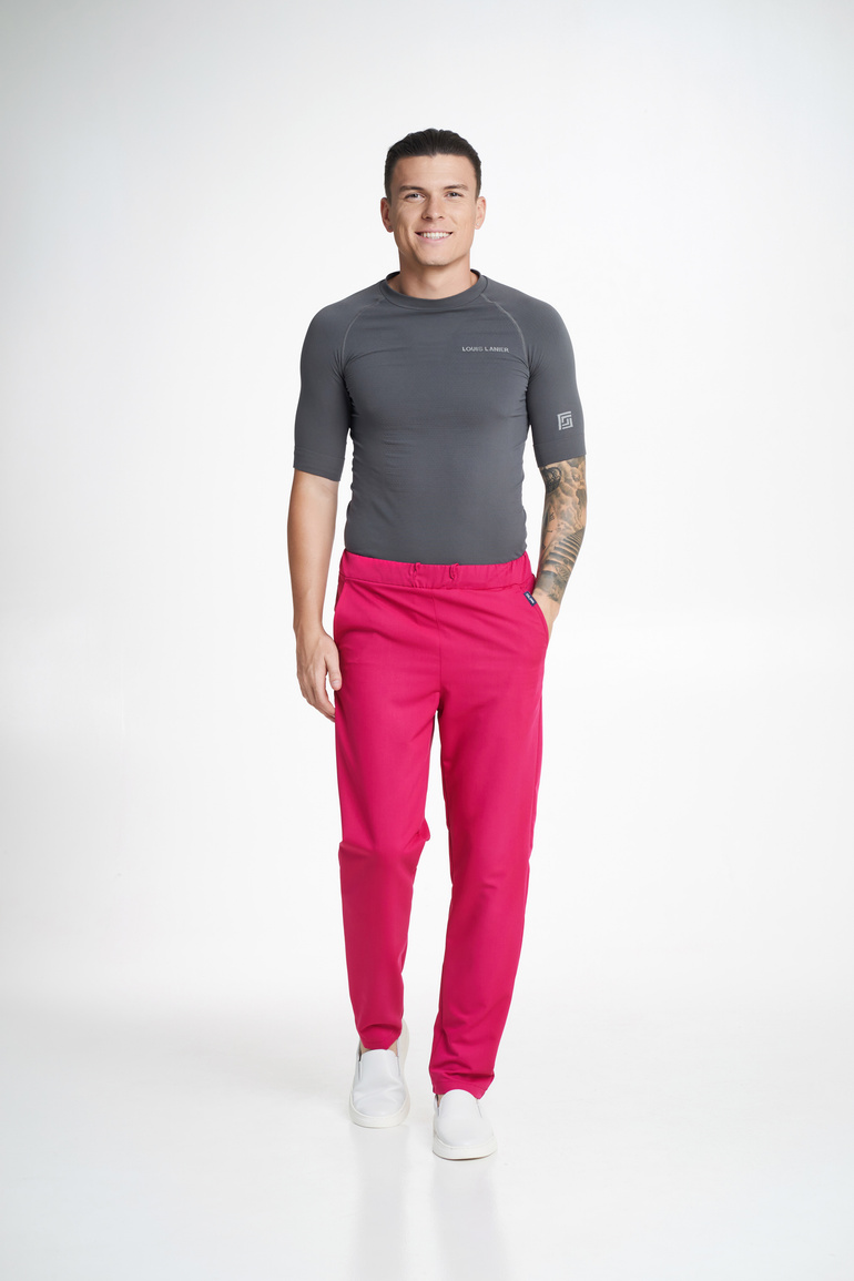 PRATO - scrub pants - Amarant