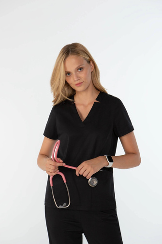 Komplet medyczny damski Louis Lanier (bluza Arras, spodnie Clamart) Pure black